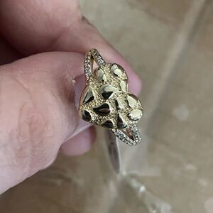 Gold and Black Heart Ring
